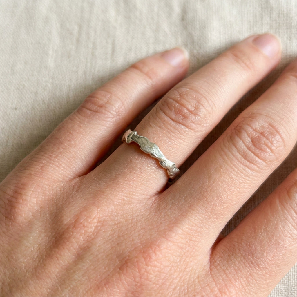 Molten Silver Band Ring