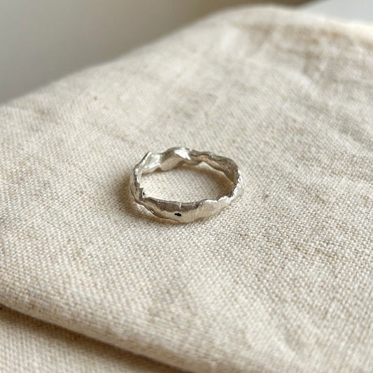 Molten Silver Band Ring
