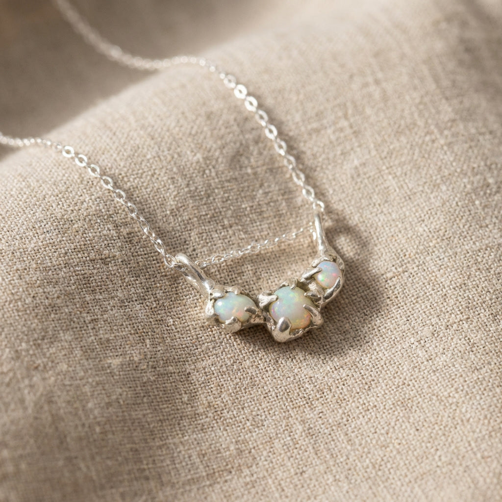 Sterling Silver Molten Opal Necklace