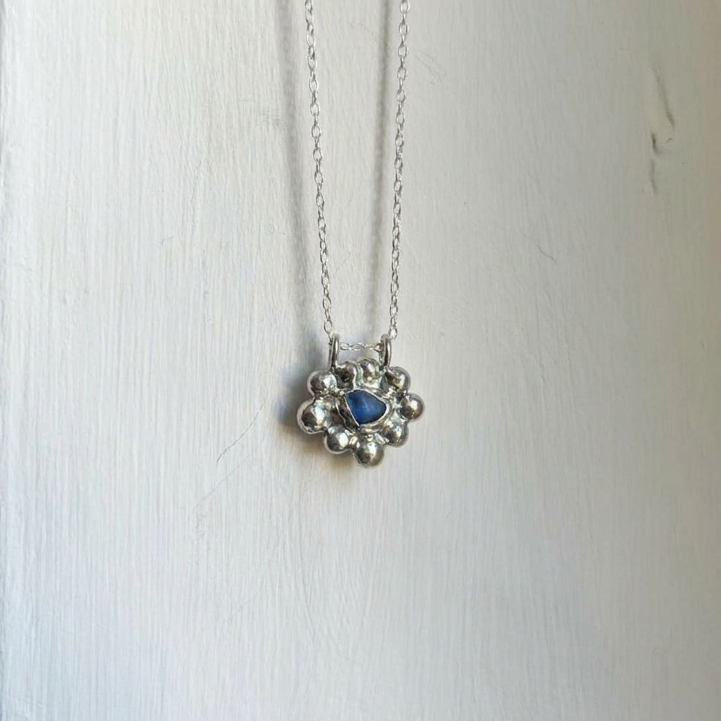 Blue Seaglass Necklace, One of a Kind