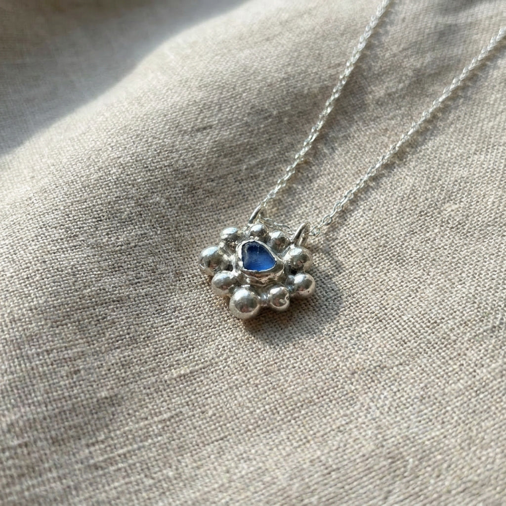 Blue Seaglass Necklace, One of a Kind