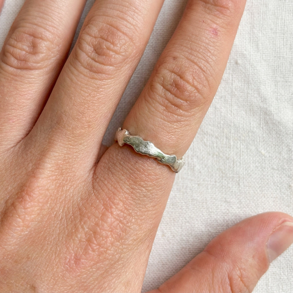 Molten Silver Band Ring