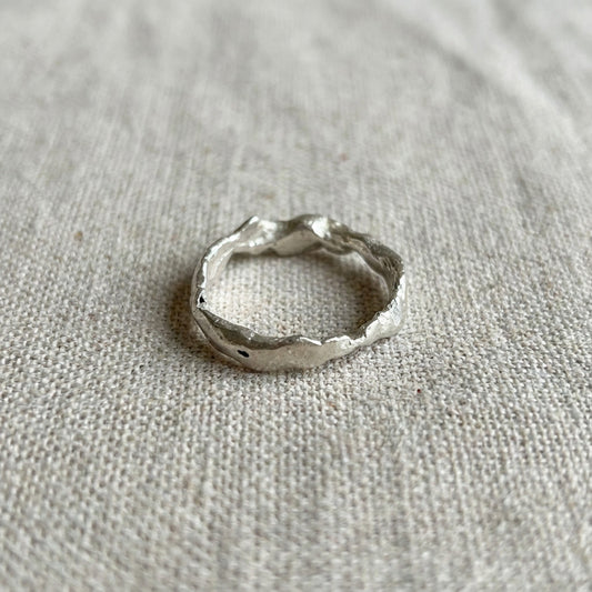 Molten Silver Band Ring