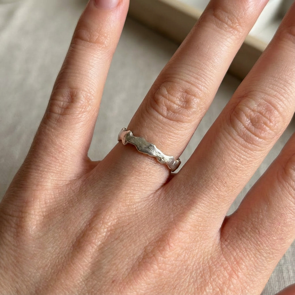 Molten Silver Band Ring