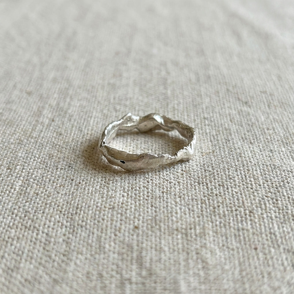 Molten Silver Band Ring