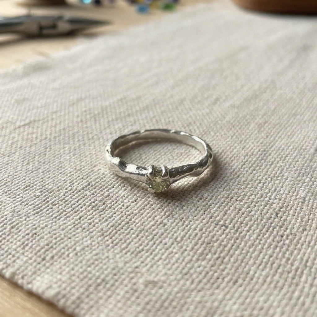 Solitaire Molten Ring