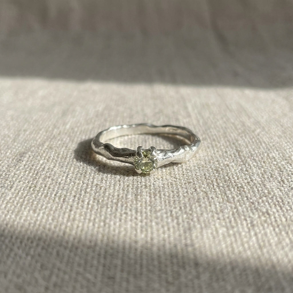 Solitaire Molten Ring