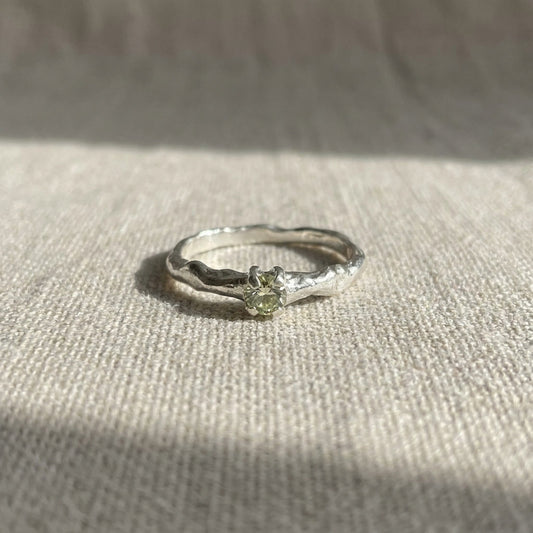 Solitaire Molten Ring