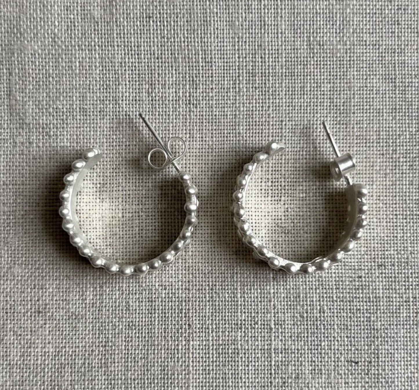 Dotted Wide Band Hoop Earrings