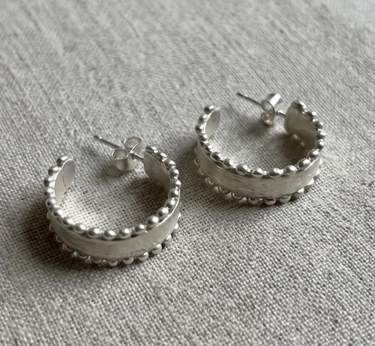 Dotted Wide Band Hoop Earrings