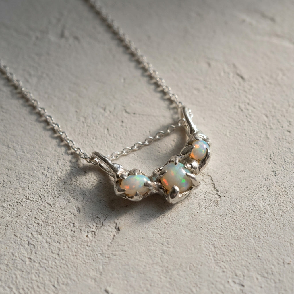 Sterling Silver Molten Opal Necklace