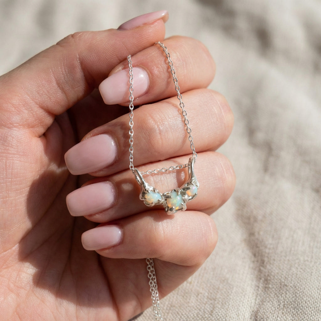 Sterling Silver Molten Opal Necklace