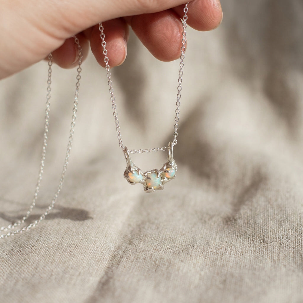 Sterling Silver Molten Opal Necklace