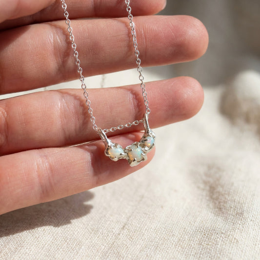 Sterling Silver Molten Opal Necklace