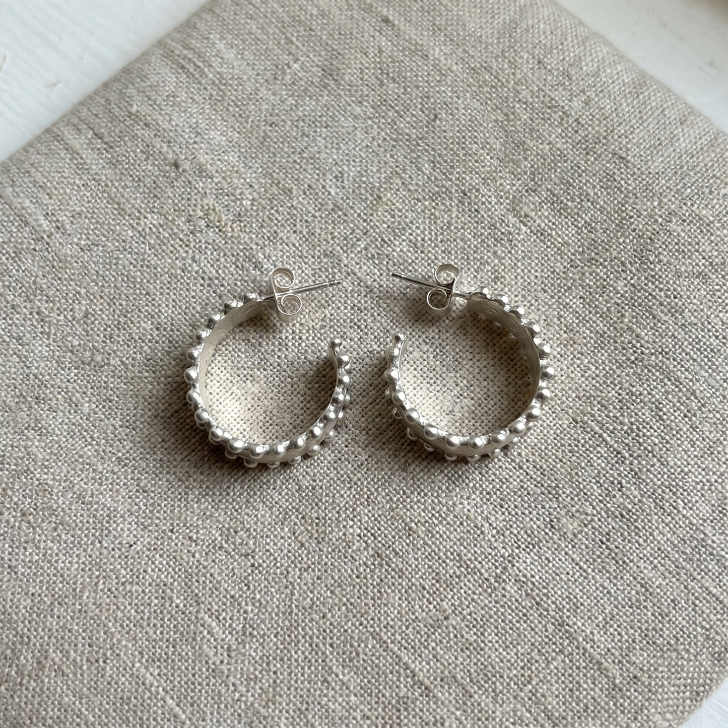 Dotted Wide Band Hoop Earrings