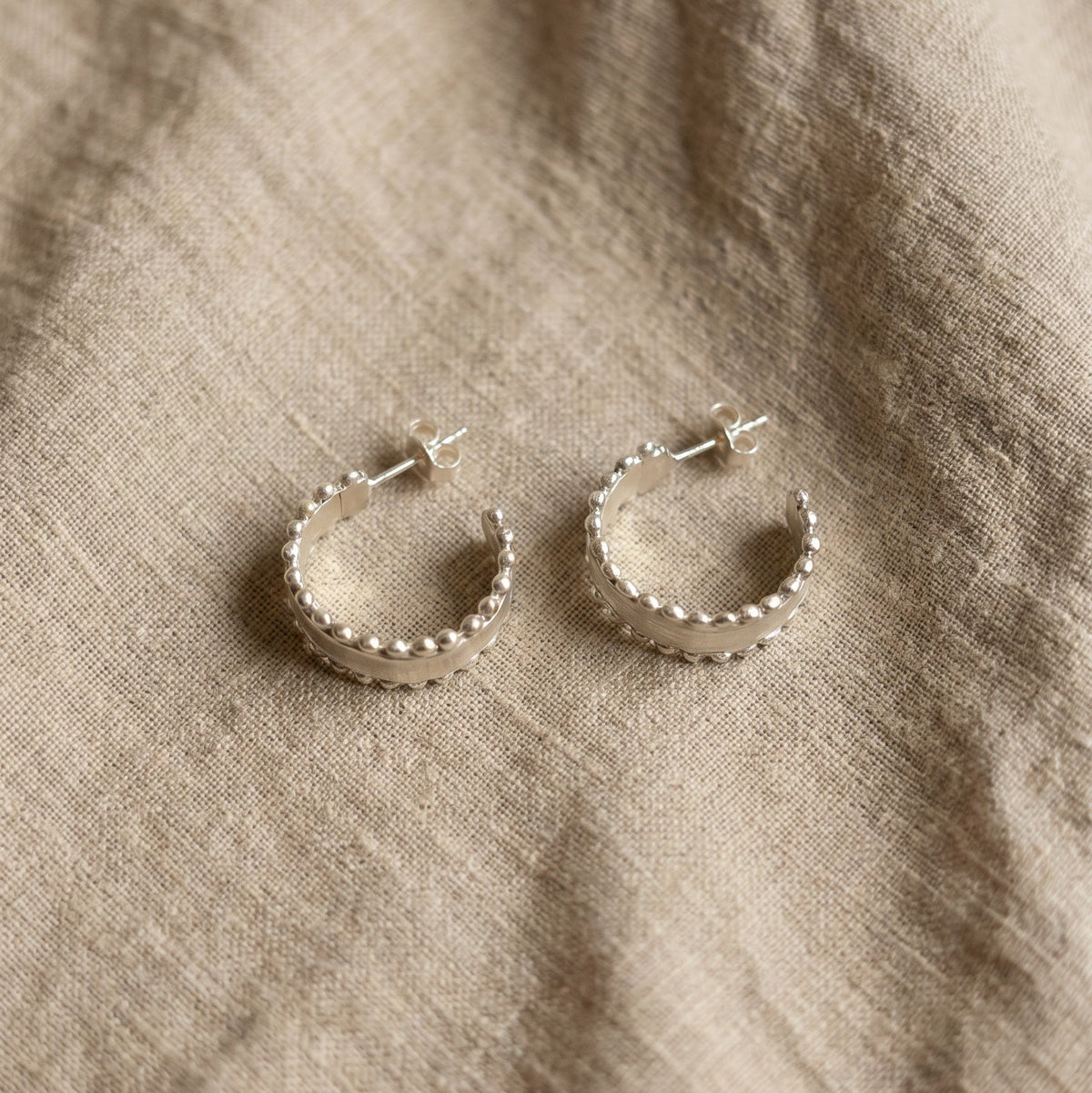 Dotted Wide Band Hoop Earrings